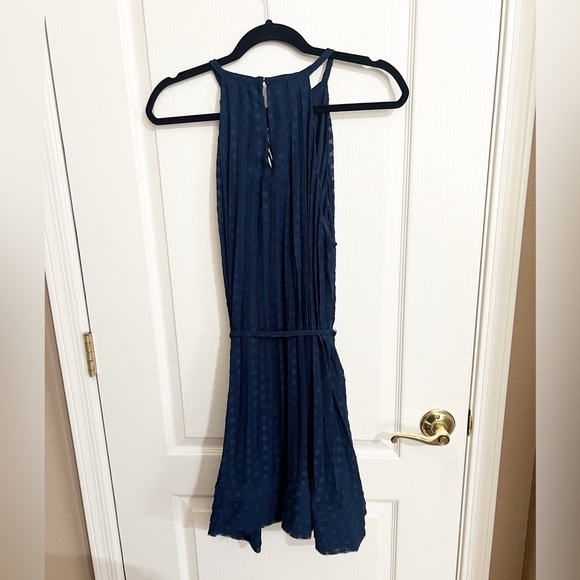 NWT Ramy Brook Tiana A-Line Halterneck Sleeveless Mini Dress in Spring Navy Blue - Picture 7 of 10